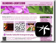 Snapshot of Blinding-light web site in shadow background